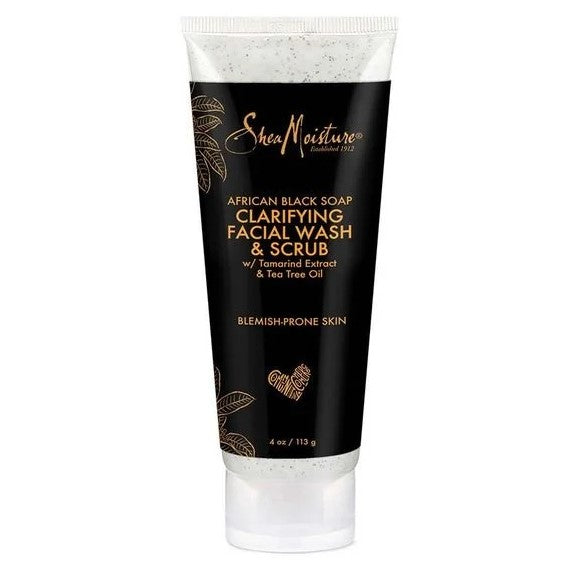 Shea Moisture African Black Wash + Scrub Face Soap For Problem Skin 4Oz