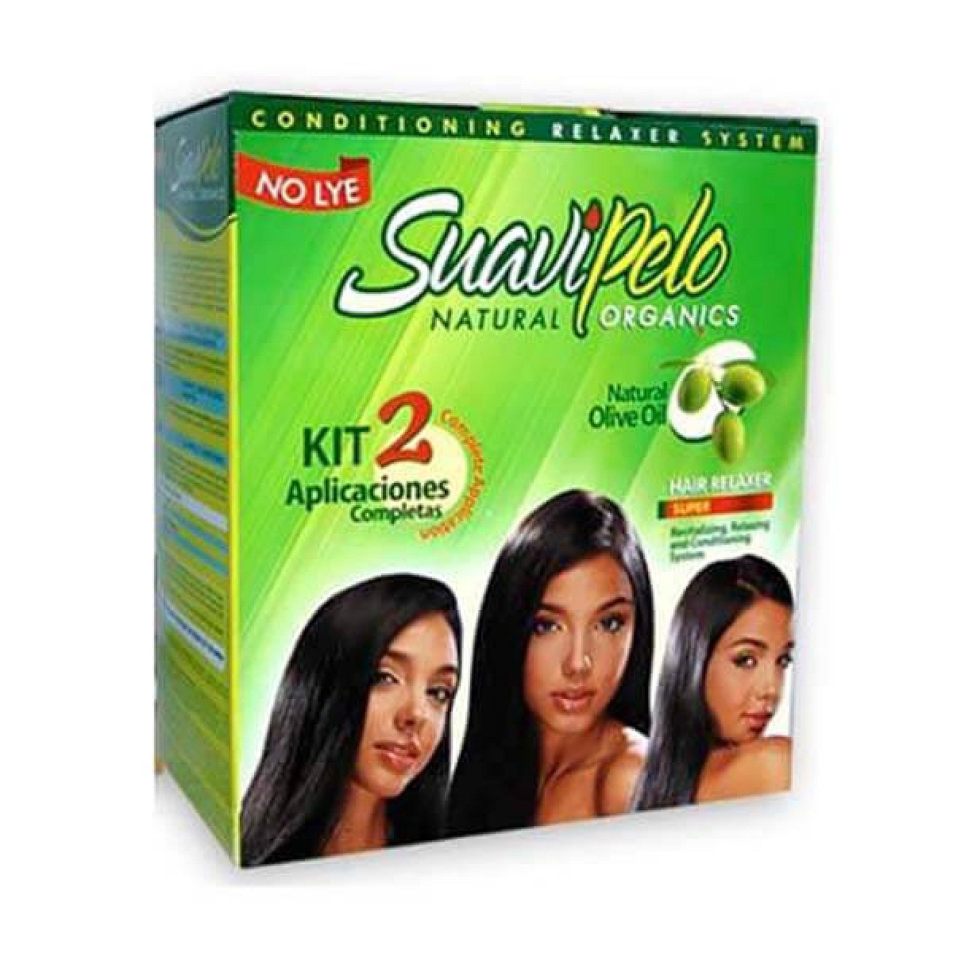 Suavi Pelo No Lye Relaxer Kit 2 for bruk med ekstra virgin olivenolje