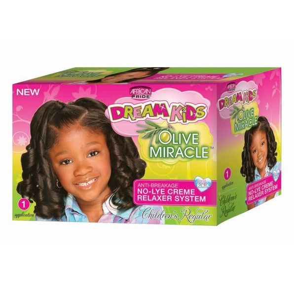 African Pride Dream Kids Olive Relaxer Kit 4-Applicaton Regular