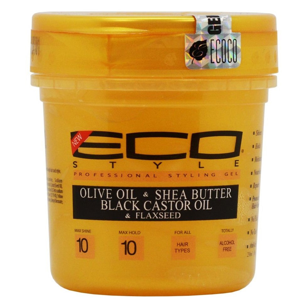 Eco Styler Styling Gel Gull Olivenolje & Shea Butter & Black Castor Oil & Linfrø 32 oz 