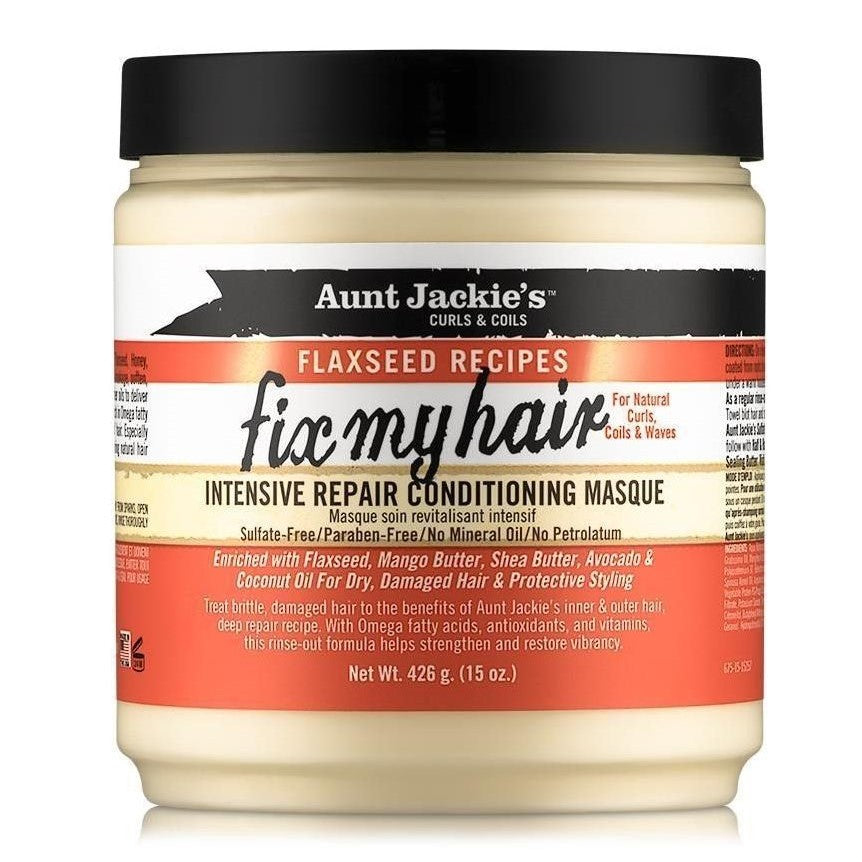 Tante Jackie's Curls & Coils Linfrøoppskrifter Fix My Hair Intensiv Repair Conditioning Masque 426 gr 