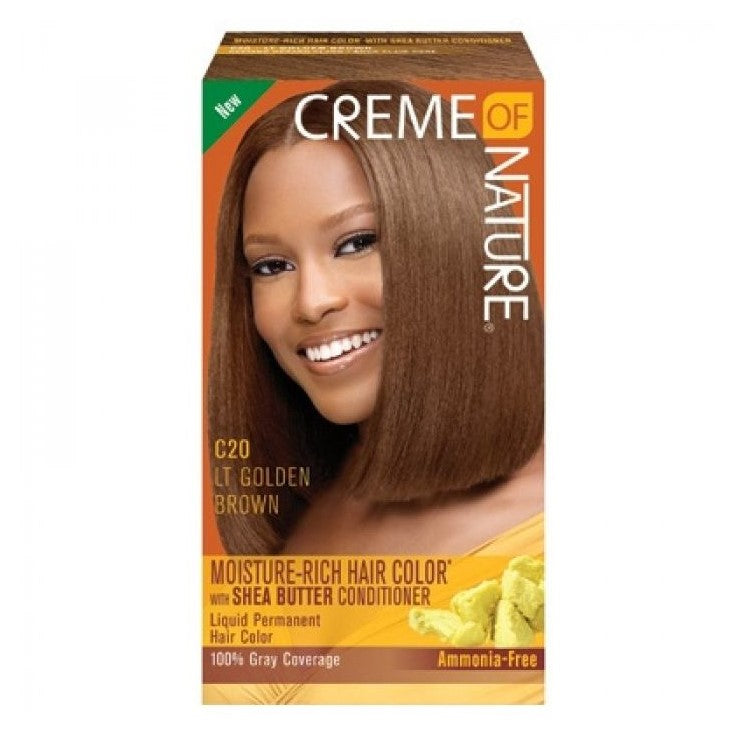 Creme of Nature Moisture Rich Hair Color Kit C20 Lys Gylden Brun 
