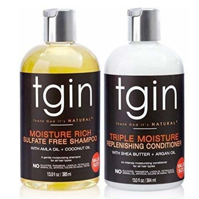 TGIN Shampoo + Conditioner Duo For naturlig hår - Tørt hår - Krøllete hår 
