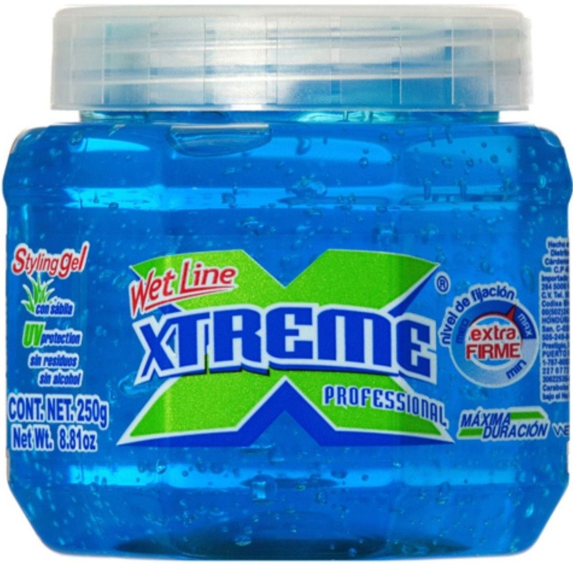 Wet Line Xtreme Professional Styling Gel Extra Hold Blue, 8,8 Oz / 250 Ml 
