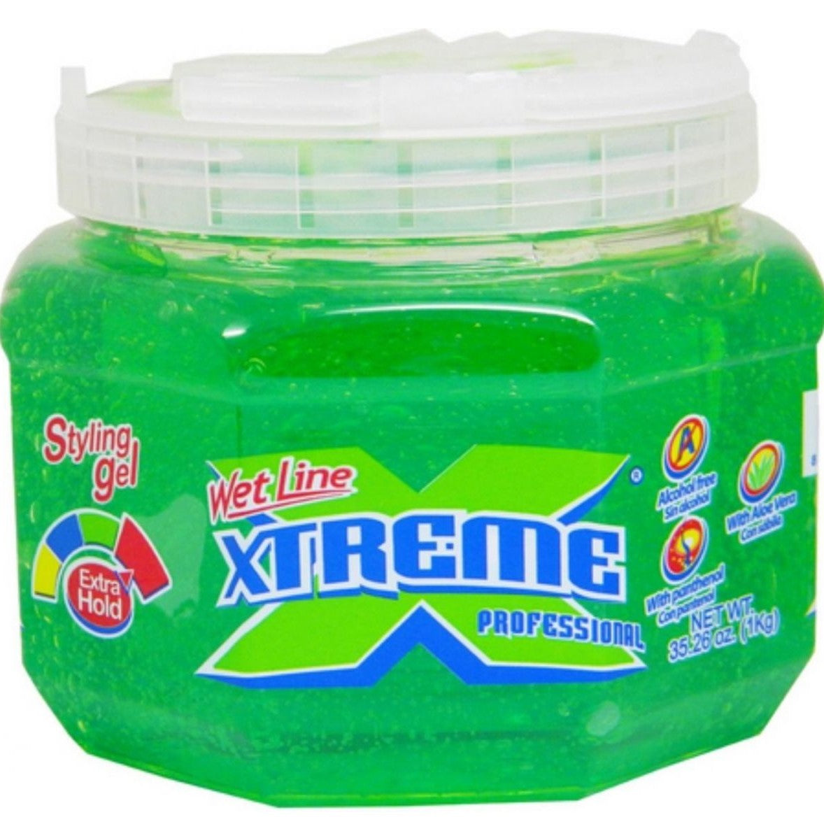 Wet Line Xtreme Professional Styling Gel Extra Hold Green, 35,6 Oz / 1 Kg 