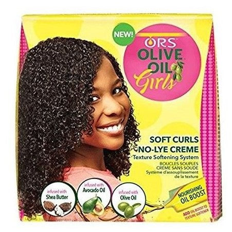 ORS Olive Oil Girls Soft Curls No-Lye Creme Texture Softing System 