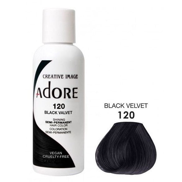 Adore Semi Permanent Hårfarge 120 Black Velvet 118ml 