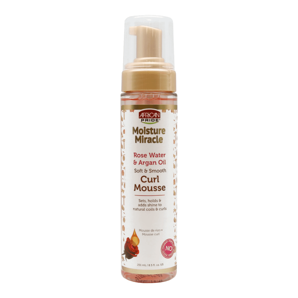 African Pride Moisture Miracle Curl Mousse Rose Water & Argan Oil 8,5 oz 