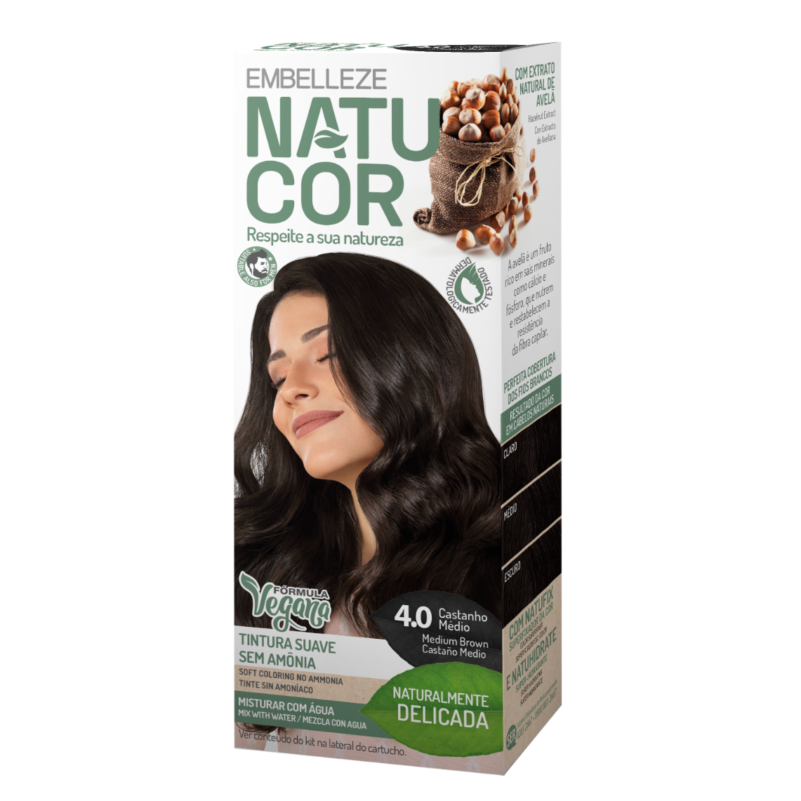 Natucor Vegansk hårfarge Medium Brun 4.0 