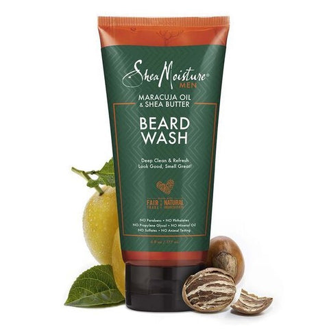 Shea Moisture Men Maracuja &amp; Shea Butter Beard Wash Deep Clean &amp; Refresh 6 oz 